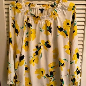 Ann Taylor - PETITE Floral Off The Shoulder Longsleeve Top Sz XL